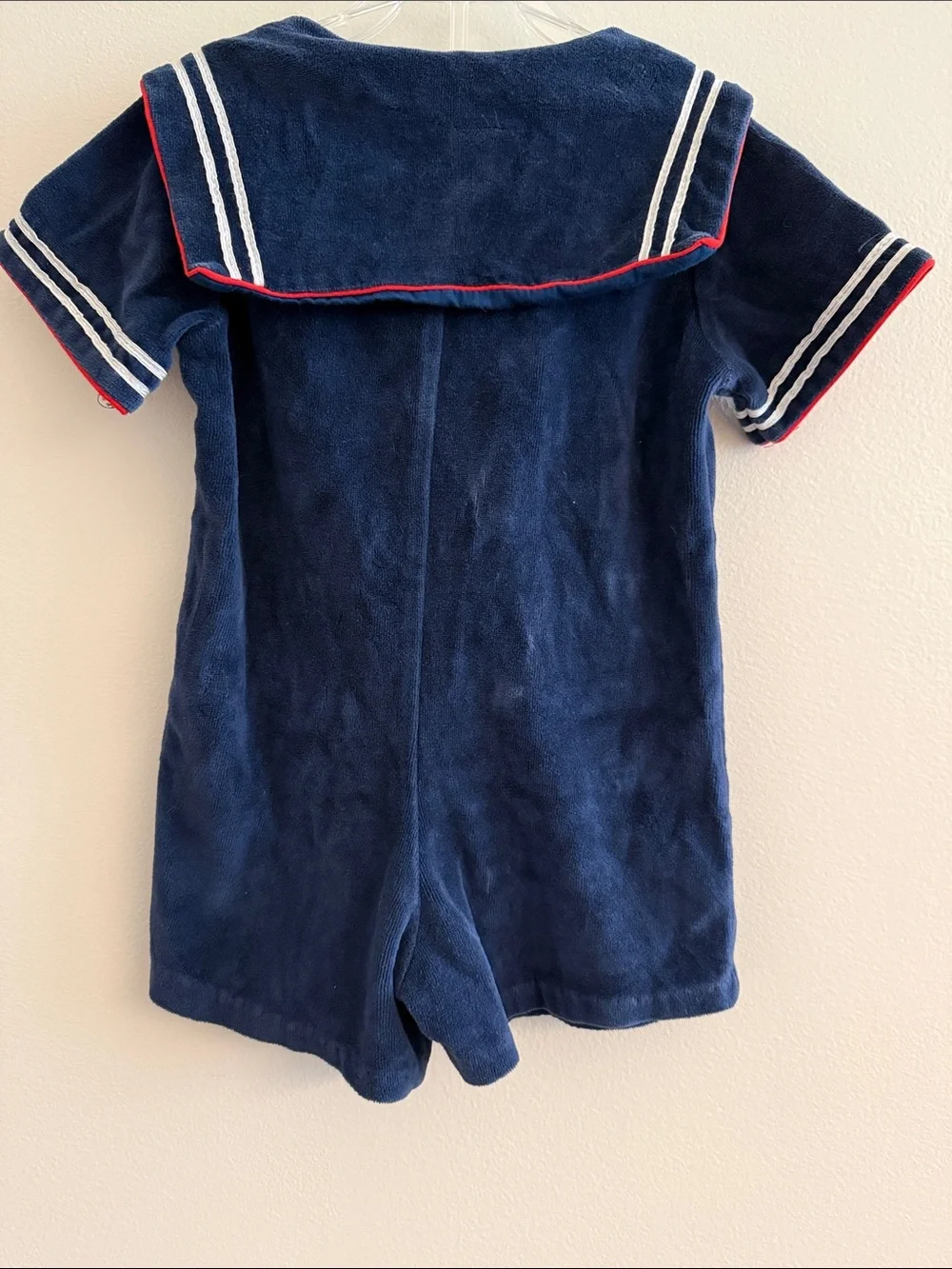 Navy Sailor-Style Kids One-Piece Romper